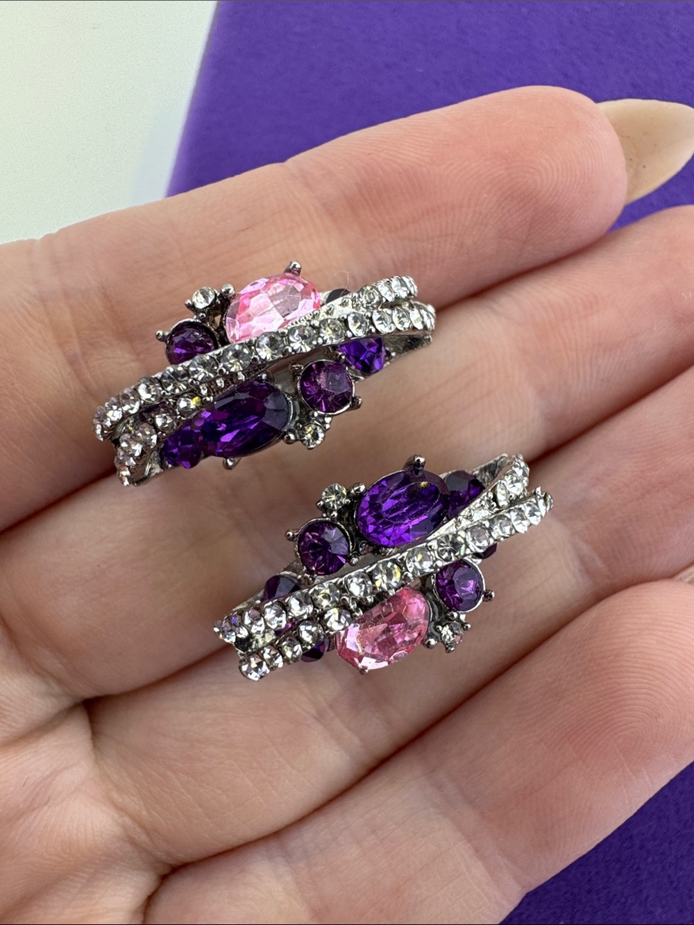 💛 Classic Sterling Silver Plated Crystal Cluster Earrings | Sparkling Crystal